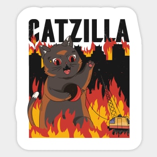 Catzilla Funny Cat Sticker